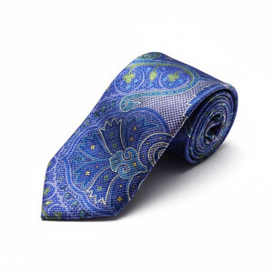 David Donahue Blue Purple Paisley Men's Silk Tie Designer